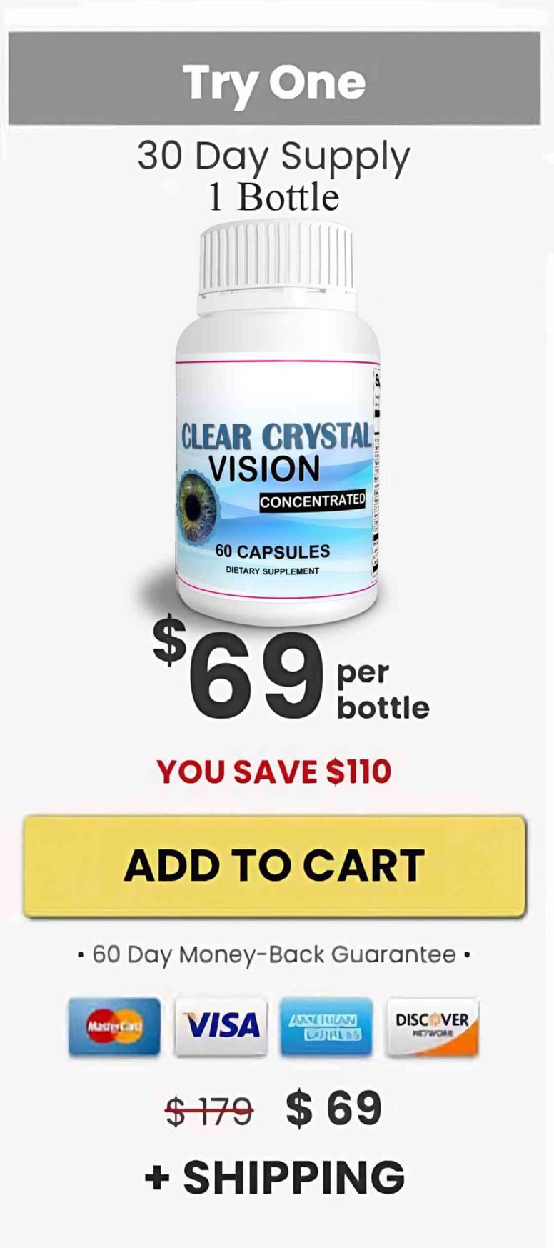 Clear Crystal Vision 1 Bottle Buy