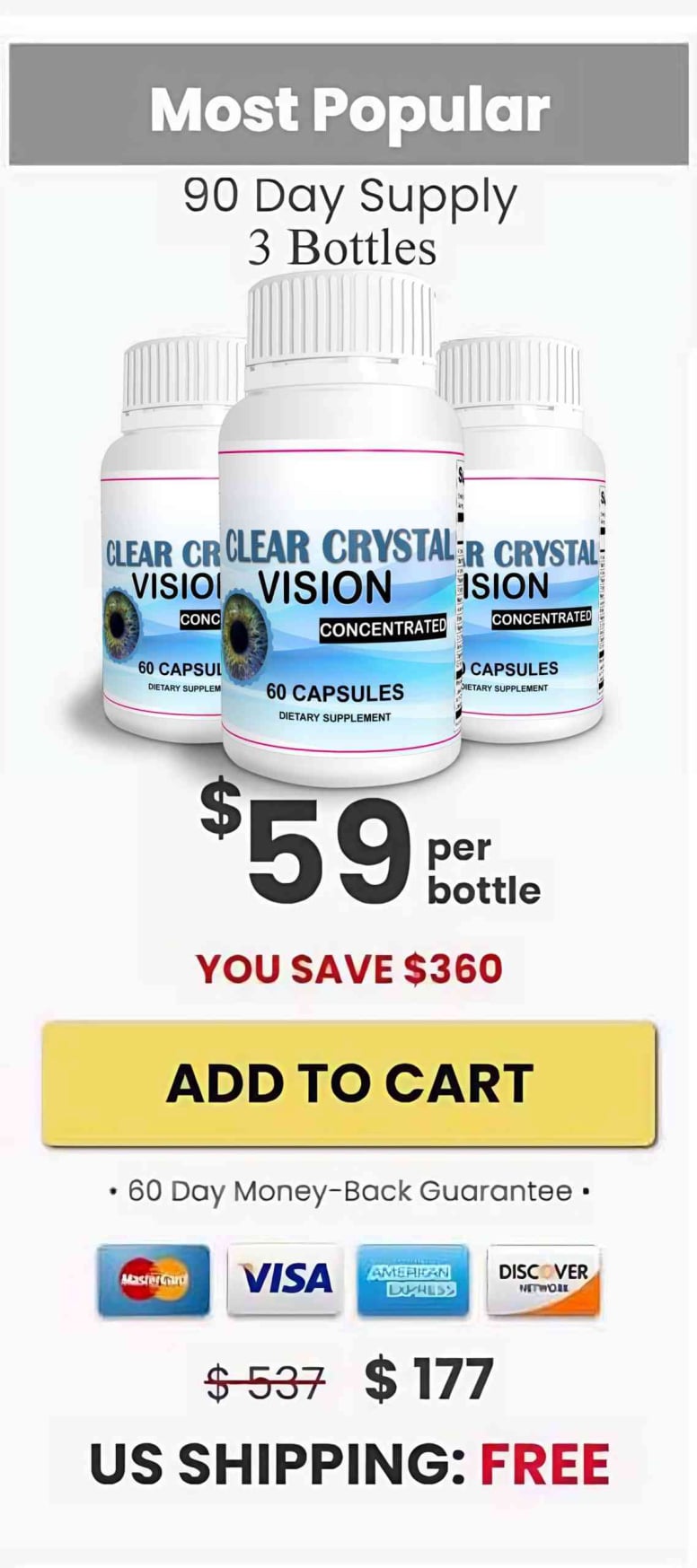 Clear Crystal Vision 3 Bottle Buy